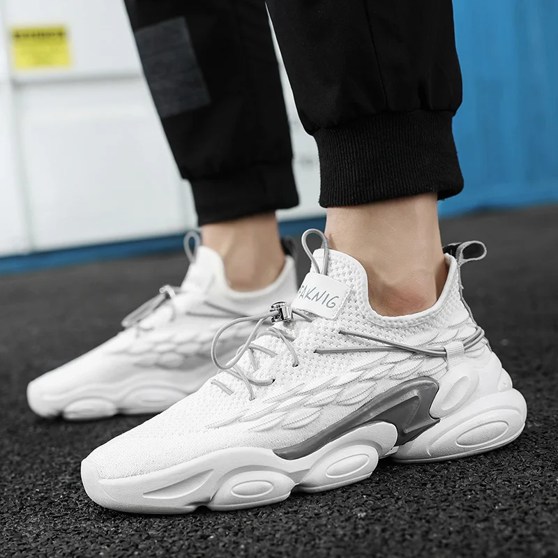 

Summer men's shoes 2021 new men's casual flying woven Shoes Boys' all-round ventilation mesh shoes students' high shoes