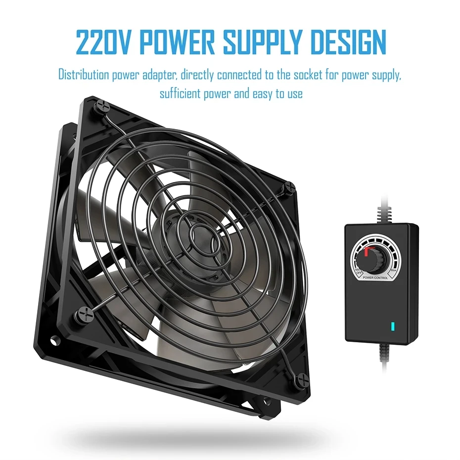 zezzio 120mm powerful fan high speed air volume server cooling system 3000rpm 220v btc miner workstation cabinet fan free global shipping