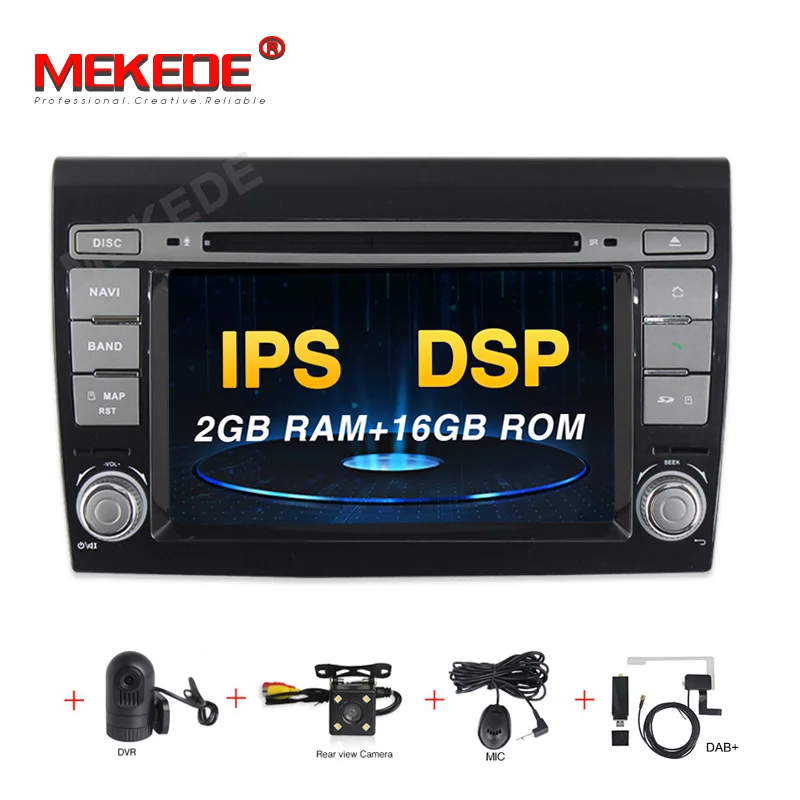 16G CAMERA DVR DAB DSP Автомобильный мультимедийный плеер Android 9,0 gps 2 Din стерео система для Fiat/Bravo 2007-2012 4 ядра 2 ГБ ram радио am fm Wifi USB - Цвет: 16G CAMERA DVR DAB