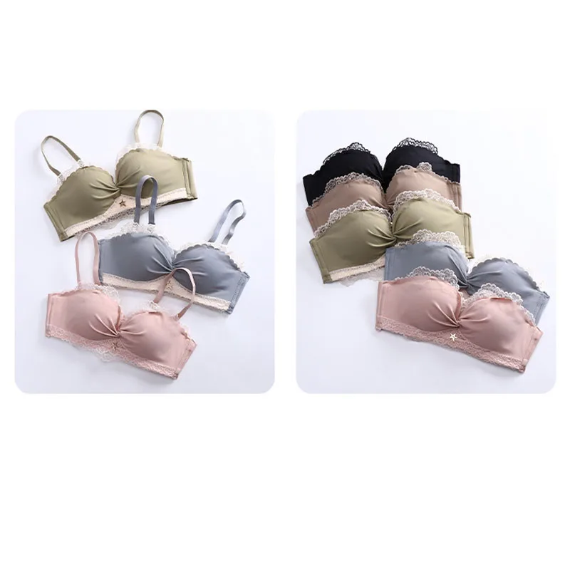 

2020 New Sexy Push-Up Bra Women's Underwear Seamless Breathable Cup Underwear Wrapped Chest Four Rows Three Buttons