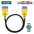 Удлинительный кабель OBD2 AUTOOL, 100 см, 1 м, 16 контактов, с Bluetooth-сканером OBD, водонепроницаемый нейлоновый прочный адаптер с защитой от ожогов