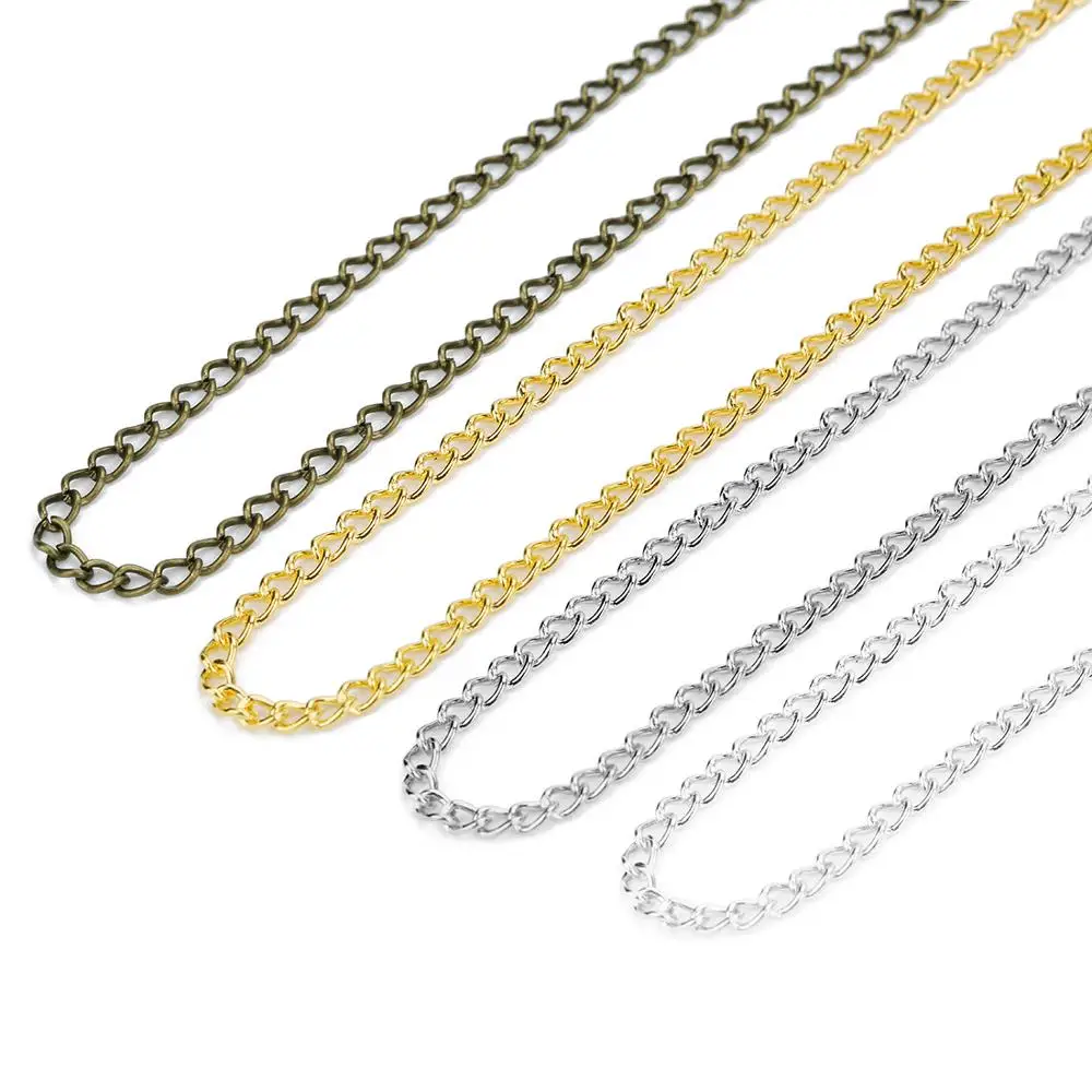 Цепочка металлическая 10 м/лот 3 х4 мм|black necklace chain|chain bulkblack iron chain |