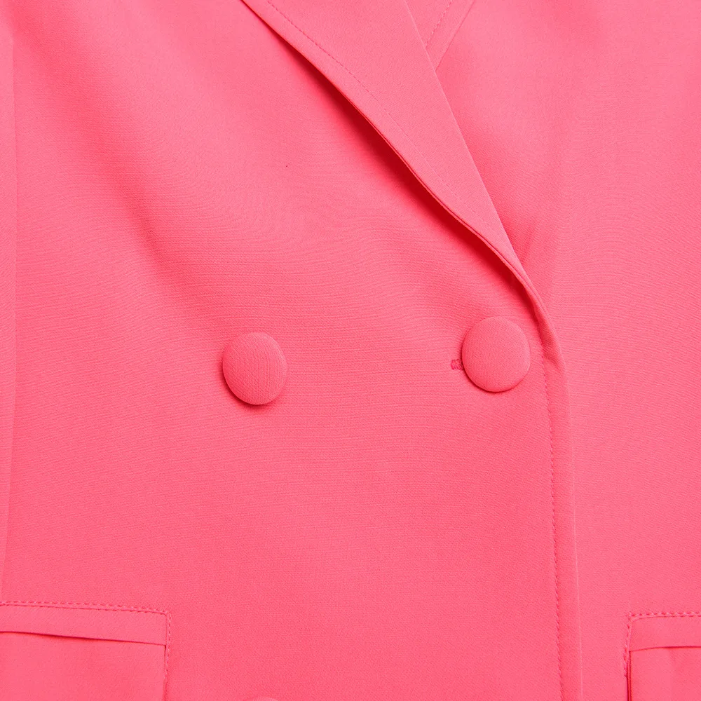Chicology double breasted elegant office lady blazer dress long sleeve American jacket suit summer autumn women clothing