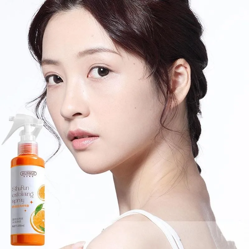 Скраб для тела Japan Cosmetics Body Peeling Spray с натуральным экстрактом апельсина, маской для отшелушивания мертвых клеток и инструментом для отбеливания кожи стоп и ухода за ними.