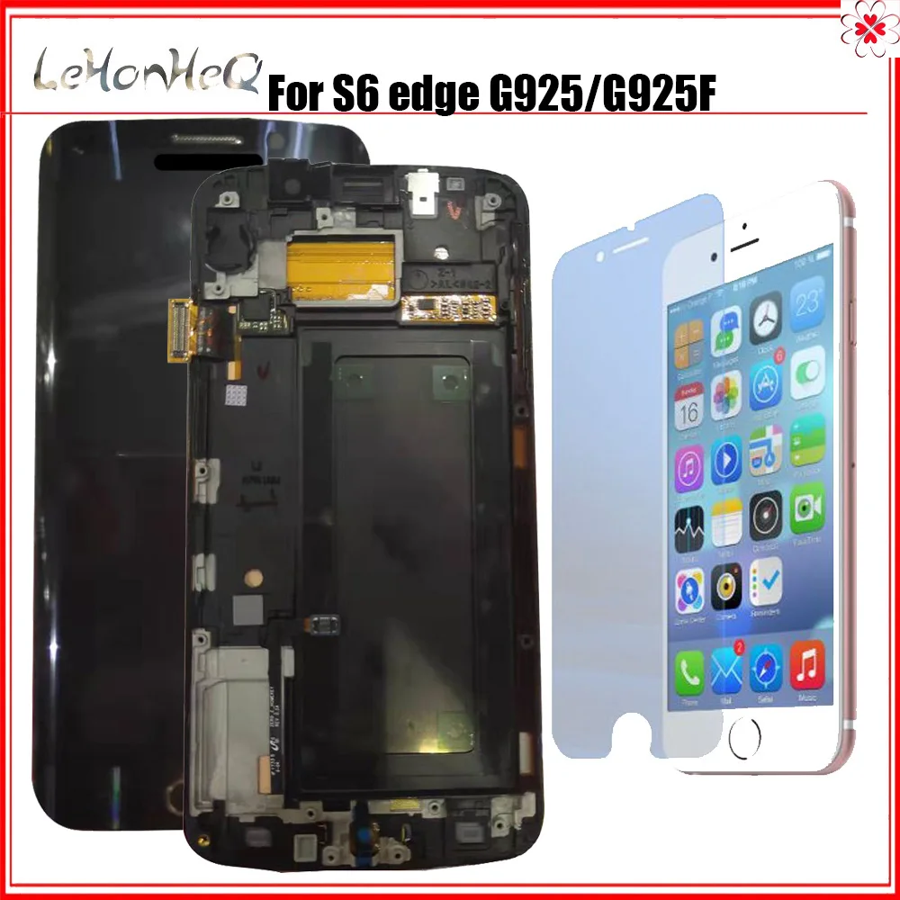 ЖК дисплей с рамкой и дигитайзером сенсорного экрана в сборе для Samsung Galaxy S6 Edge SM
