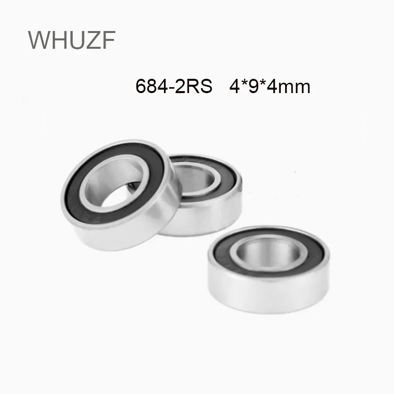 WHUZF 684-2RS Bearing 4*9*4 mm ABEC-3 Miniature 684RS Ball Bearings 684 RS Fans Hobby Emax Motor Quadcopter L-940RS Bearing