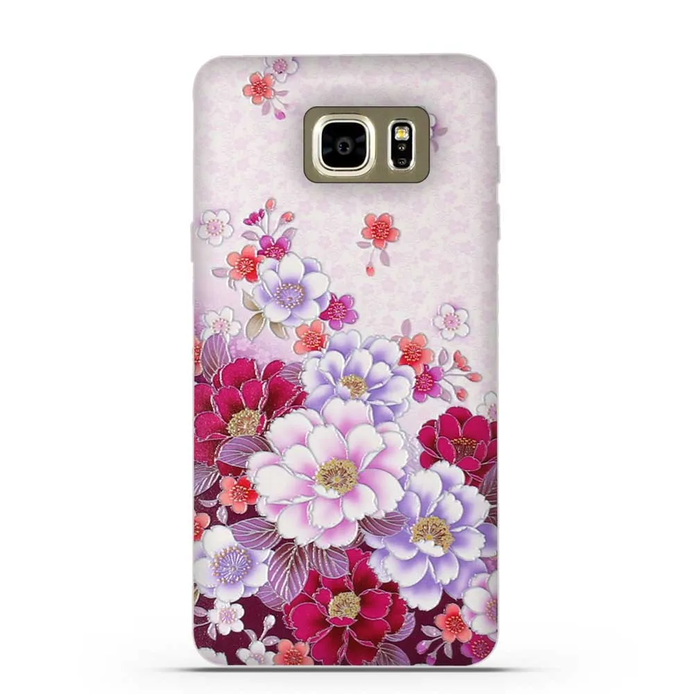 Чехол для Samsung Galaxy Note 5 мягкий силиконовый чехол из ТПУ с цветочным рисунком