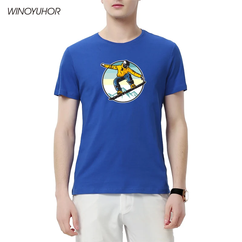 Новые Лыжные сноубордистские футболки с забавным принтом мужская летняя