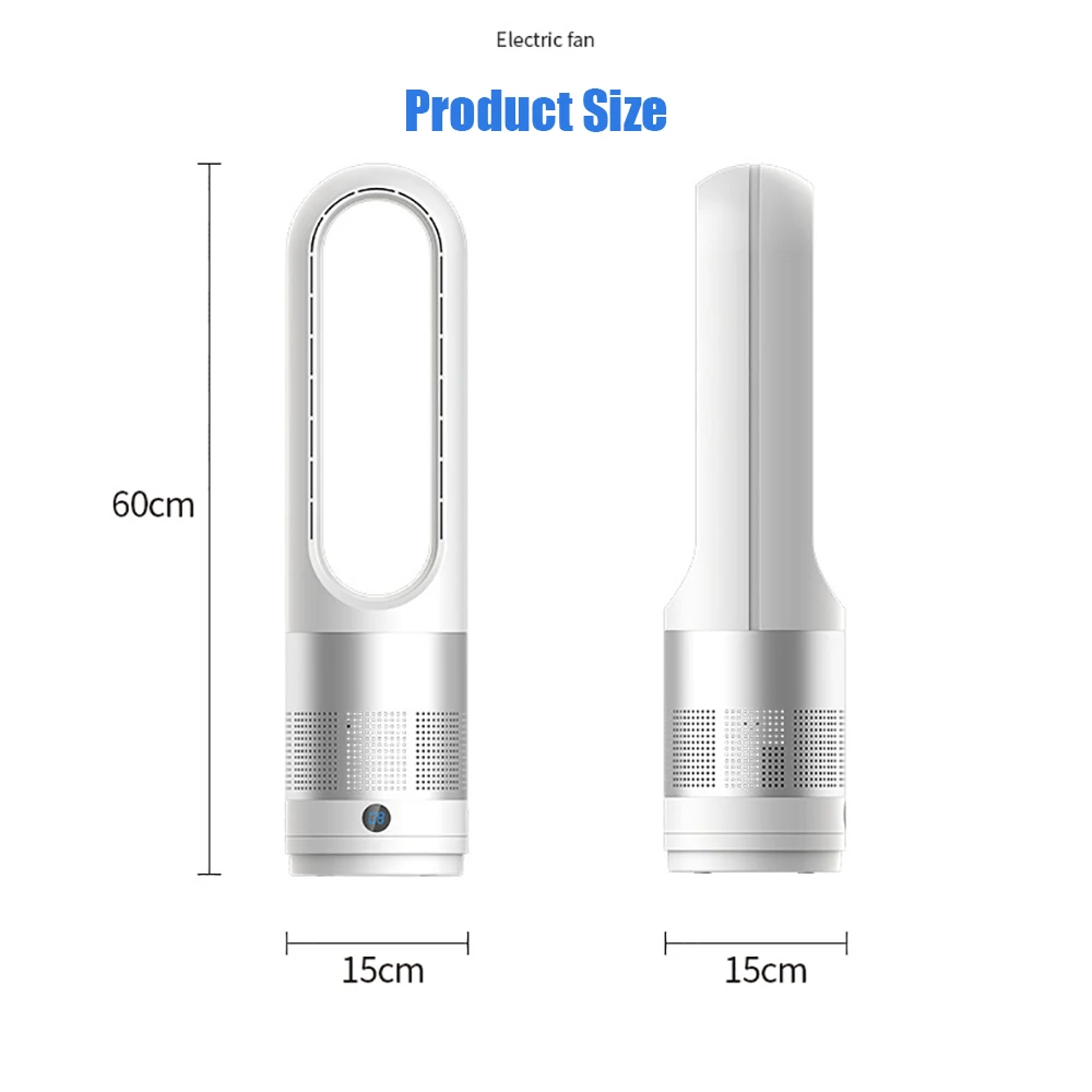 

Bladeless Fan Safe Electric Fan Desktop Blower Vertical Heater Blower Household Mute Cool Remote Control Timing 8 Speed