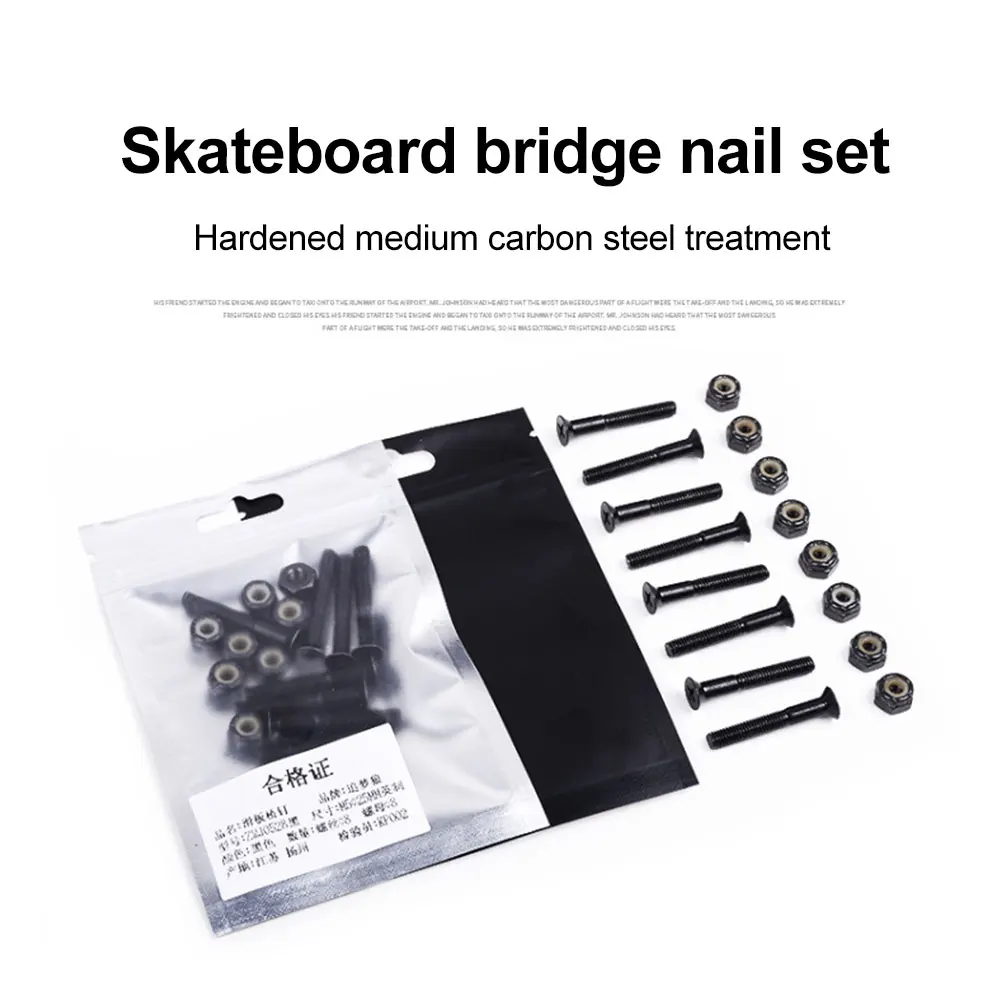 

8pcs Durable Speed Racing Skateboard Truck Screw Nut Set Cruiser Fixing Repair Replacment Part Longboard Hardware Spare DIY Home