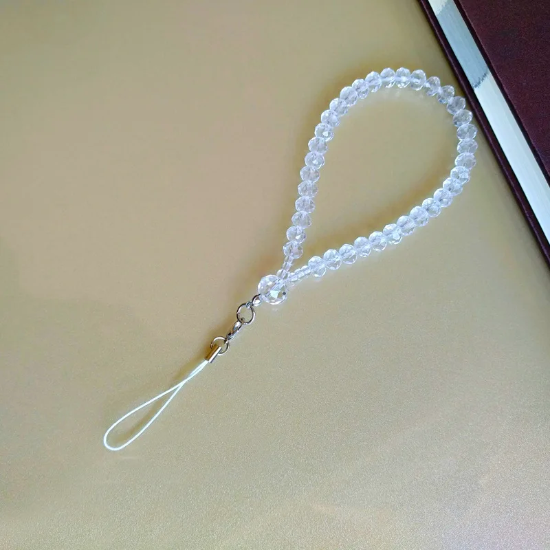 

Original DIY phone chain lanyard short flat bead chain mobile phone lanyard cool crystal key chain mobile phone shell lanyard