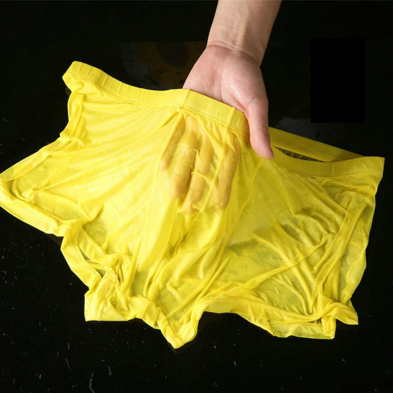 6 Pcs/Lot New Men's Ice Silk Nude Underwear Large Size Summer Thin Men's Cold Soft Ultra-Thin Underwear