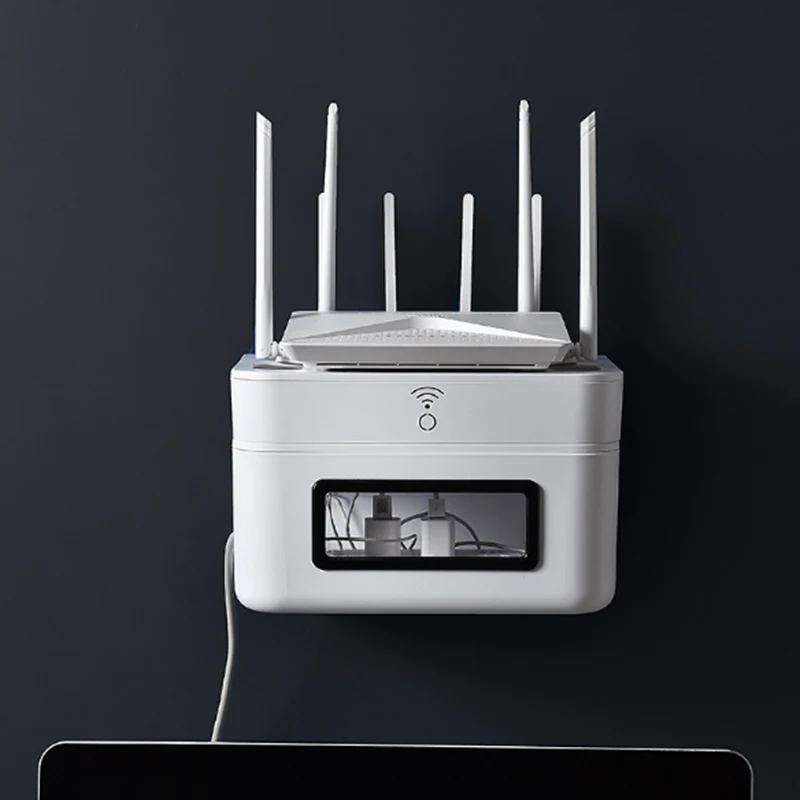 1 шт. Беспроводной Wi-Fi роутер коробка для хранения отдельная настенная подвесная полка для роутер, органайзер блок питания зарядное устройство Органайзер стойка для хранения