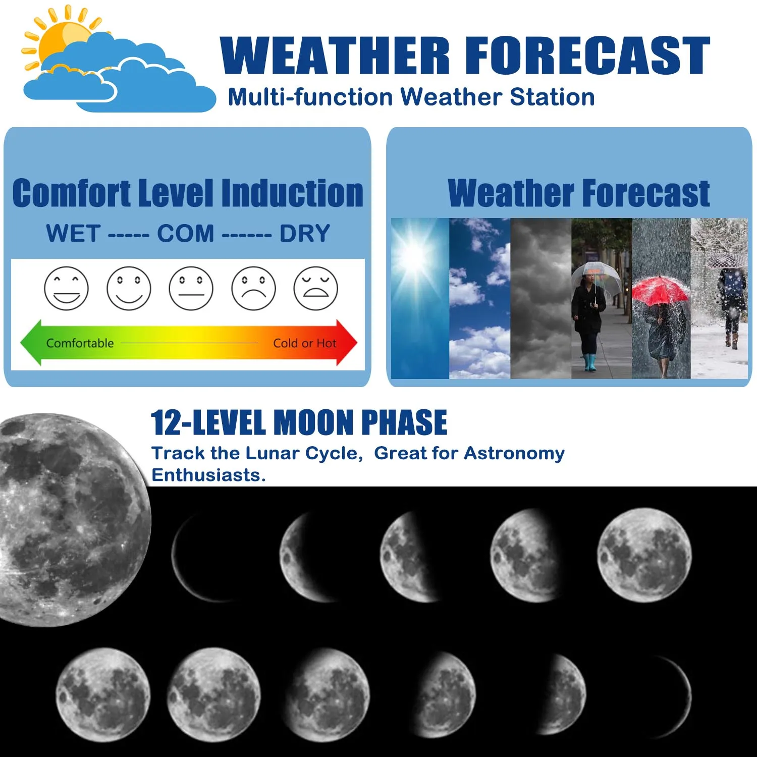 Wireless Weather Station Indoor Outdoor Forecaster with Sensor Digital Thermometer Hygrometer Monitor Alarm Clock | Инструменты