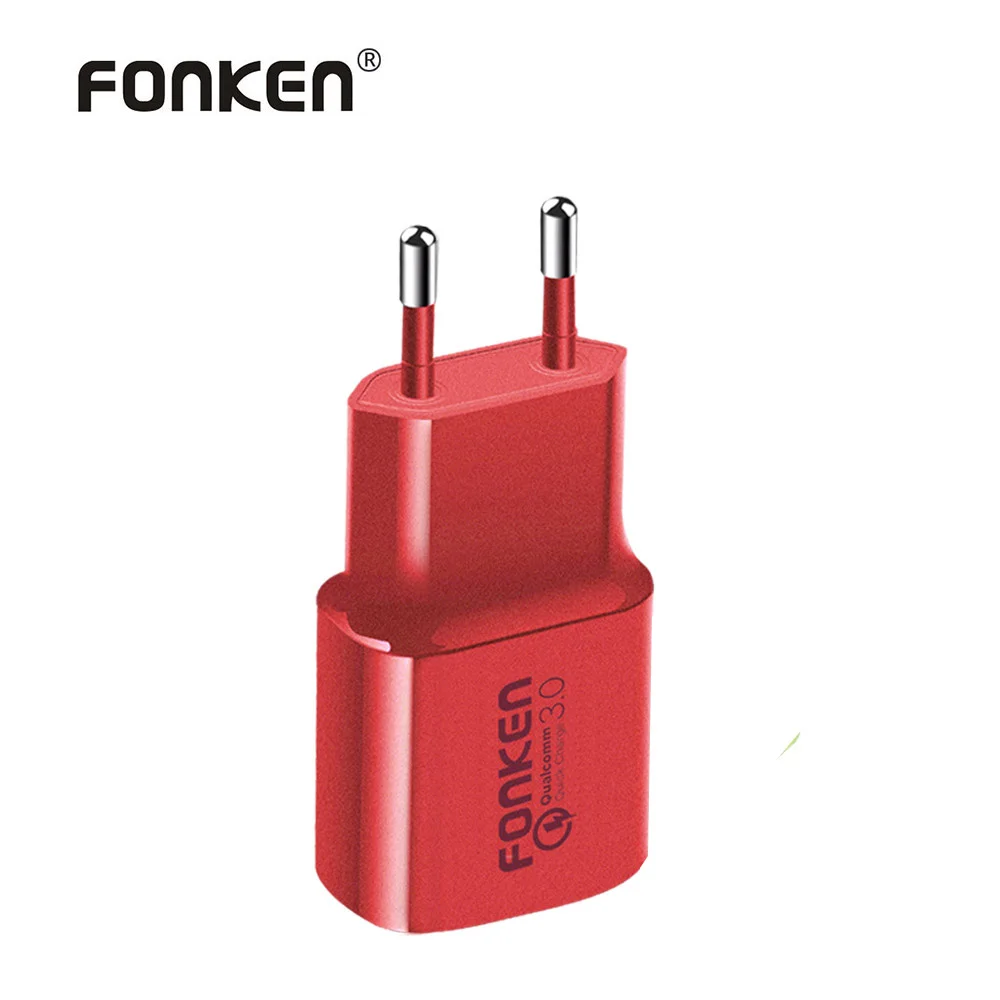 Яркое USB зарядное устройство FONKEN Quick Charge 3,0 быстрое зарядное устройство Макс 18 Вт QC3.0 QC2.0 Быстрая Зарядка адаптер для мобильного телефона зарядное устройство