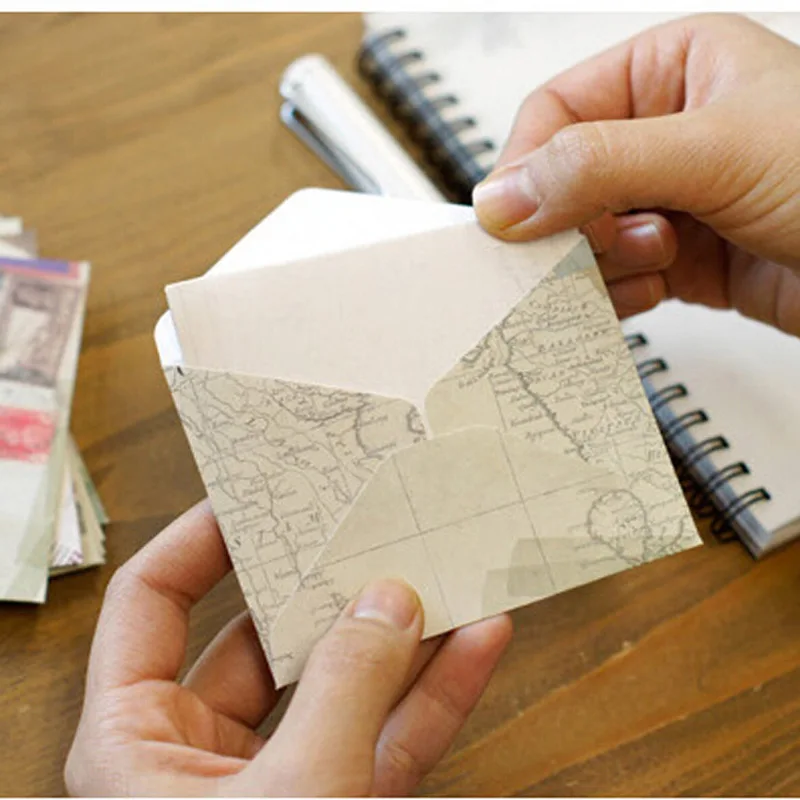 60 шт./компл. винтажные маленькие конверты для окон из крафт бумаги Свадебное