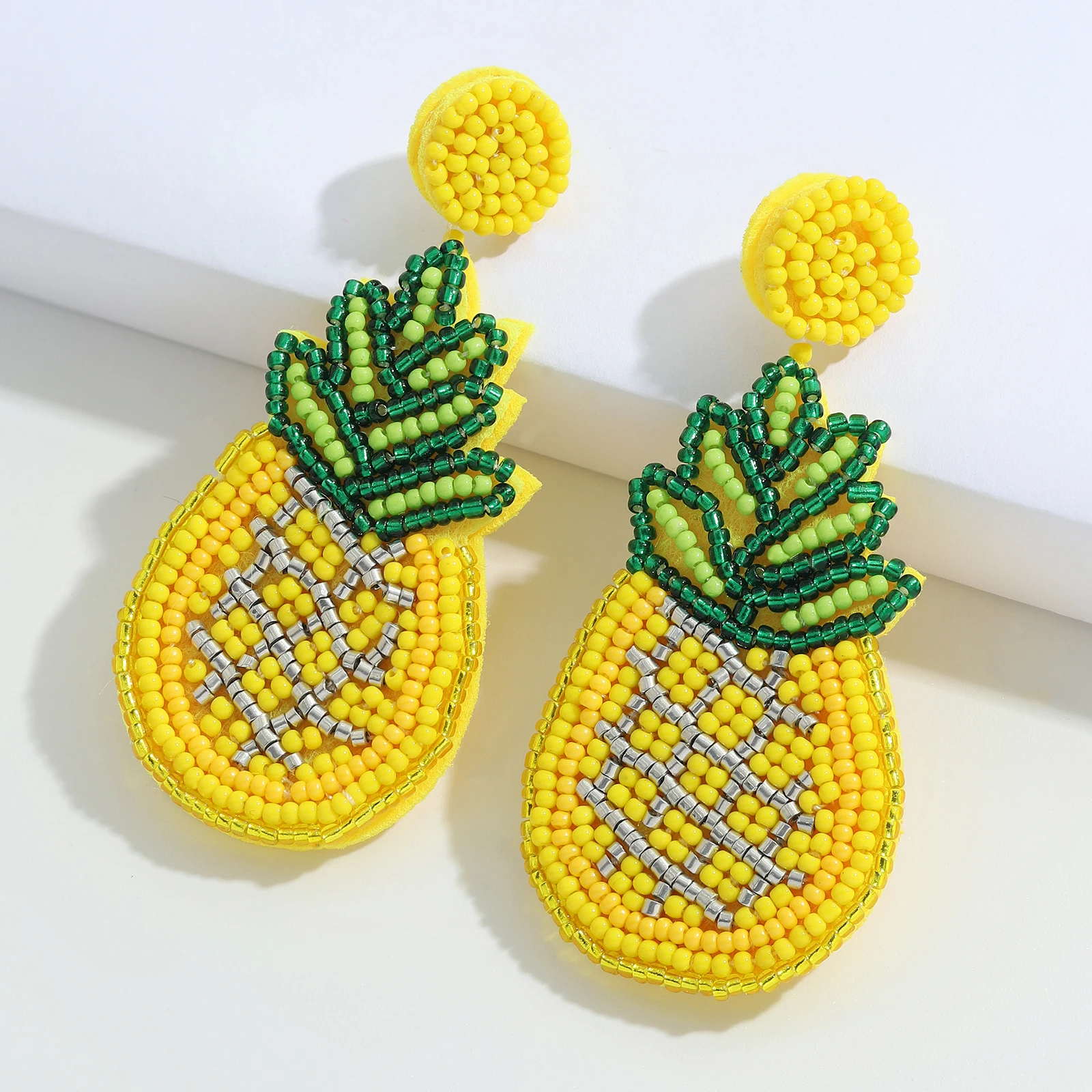 

Best Lady Fashion Beads Pineapple Earrings for Women Ethnic Handmade Acrylic Drop Earrings Summer Jewelry Girlfriend Gifts Show