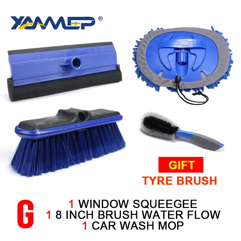 Brush-Mop-Squeegee Car Wash Brush Cleaning Mop Chenille Broom Water Flow Windows Squeegee Telescoping Handle Foam Bottle Car Accessories Xammep - Цвет: Brush-Mop-Squeegee