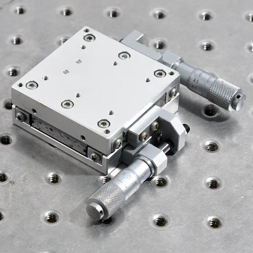 

XY axis stage manual displacement platform fine-tuning sliding table table size 60x60 height 25mm Aluminium