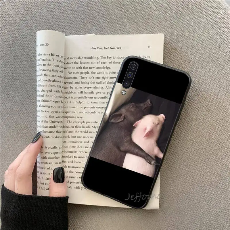 

Cute Little Pink Pet Pig Phone Case For Samsung A20 A30 30s A40 A7 2018 J2 J7 prime J4 Plus S5 Note 9 10 Plus