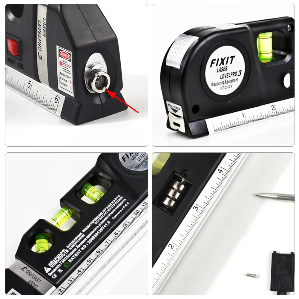 Лазерный уровень выравнивания 2 линии Горизонтальная Вертикальная линейка