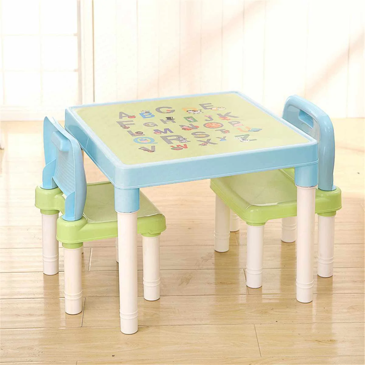

Детский стол и стулья с мультяшным английским алфавитом, набор мебели для детей, игрушка для письма, набор игрового стола и стула