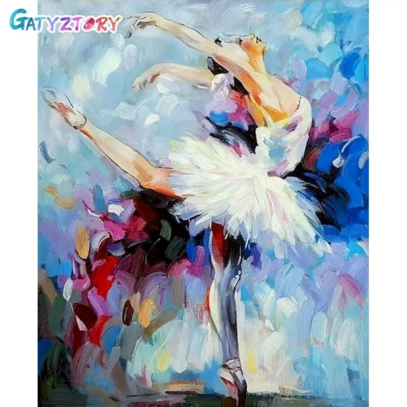 

GATYZTORY 60x75cm Frame DIY Painting By Number Dancing Picture By Numbers Handpainted Acrylic Paint On Canvas For Home Decor