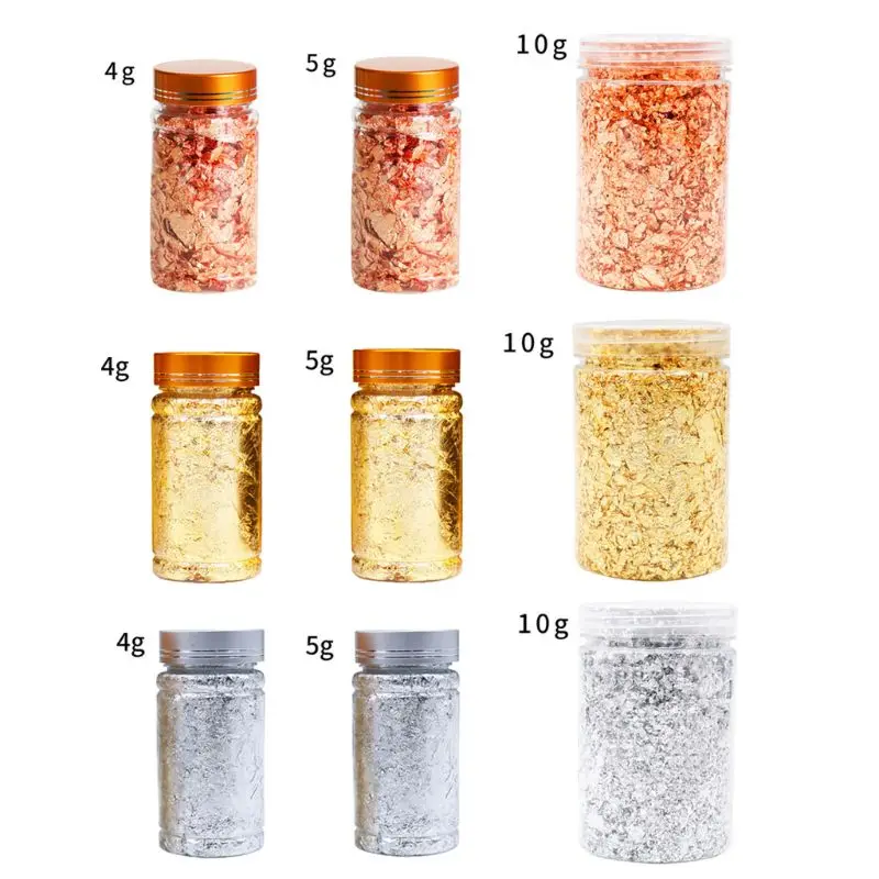 

2021 New 10g Gold Silver Foil Decorative Paper Resin Mold Fillings Resin Jewelry Making 2020 trend