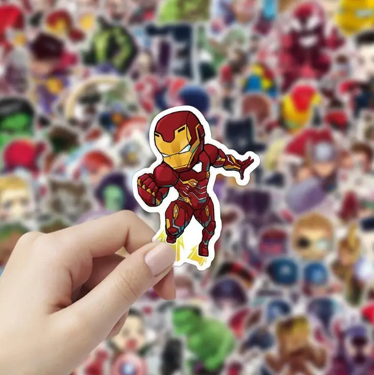 50pc Kid Toy Cartoon Marvels Stickers Cool The Avengers Waterproof Sticker Luggage Skateboard Guitar Laptop Stikers | Игрушки и хобби