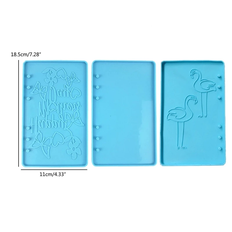 

3 Pcs/Set Crystal Epoxy Resin Mold Notebook Cover Silicone Mould Handmade DIY Crafts Book Cover Casting Tool P82D