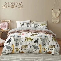 animal bedding set tiger zebra elephant plant duvet cover set queen king black white bedspread quilt cover pillowcases 220x240