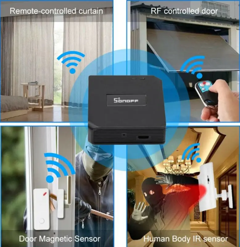 SONOFF RF мост шлюз WiFi беспроводной переключатель смарт пульт дистанционного