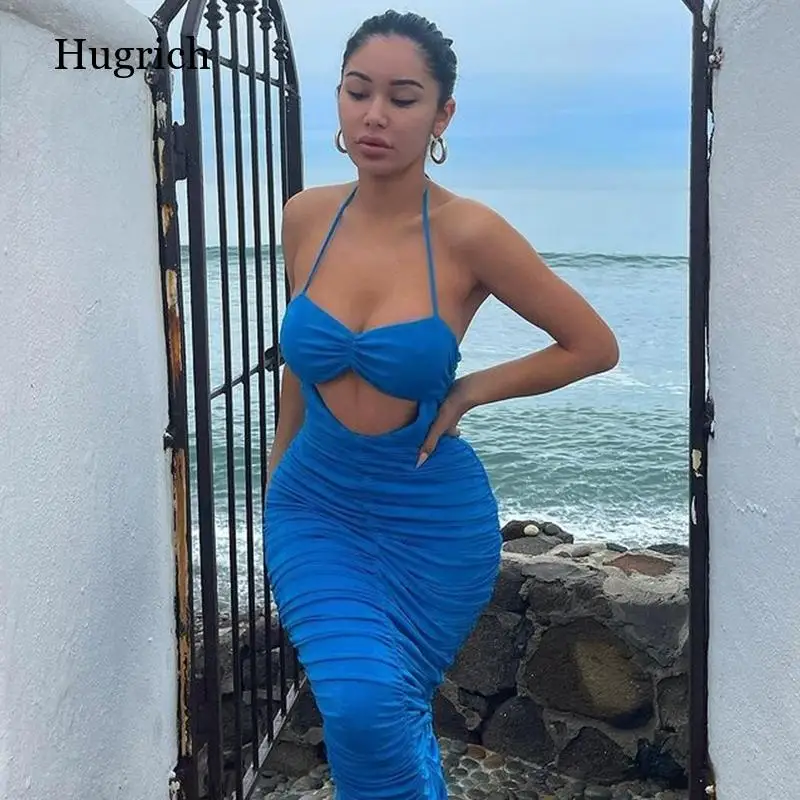 

Backless Draped Hollow Out Bodycon Sexy Club Maxi Dress Women Bandage Strap Party Summer Stacked Dresses 2021 Fairy Grunge Robe