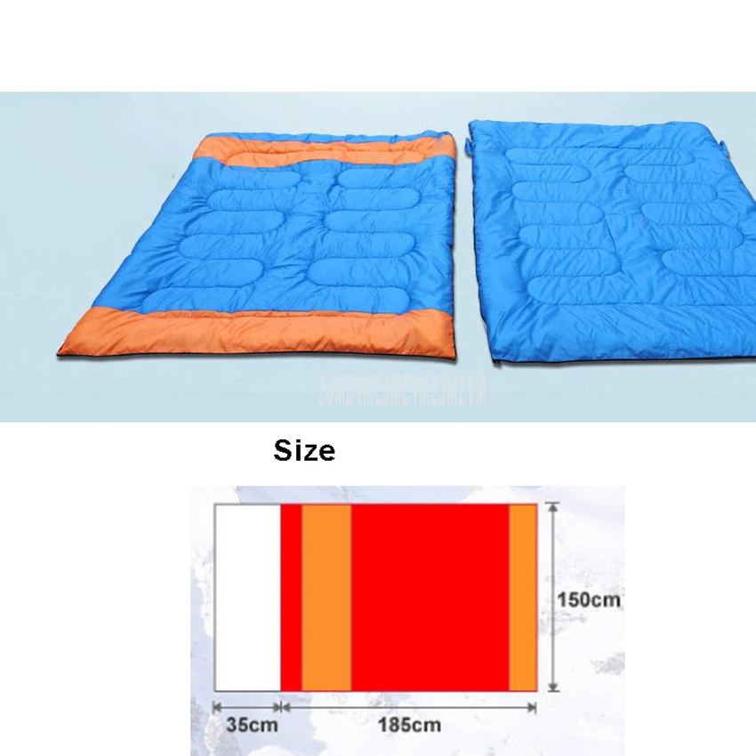 

220x150cm Double Person Desert Camping Sleeping Bag Lightweight Envelope Type Adult Sleeping Bag for Outdoor Traveling Hiking