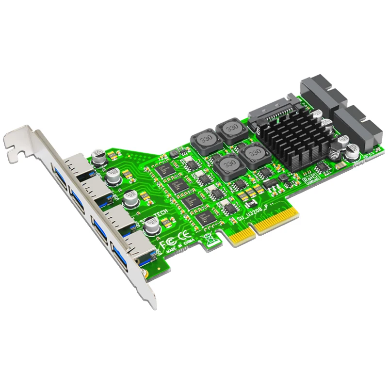 USB 3 0 8 портовая PCI Express карта SATA 15 контактный разъем питания высокоскоростной