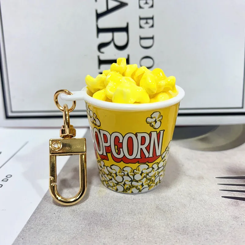 Брелок для ключей с имитацией еды чашка закусок деликатесный брелок ручной