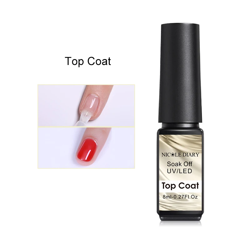 Top Coat NICOLE DIARY 9D кошачий глаз УФ-гель замачиваемый Гель-лак для нейл-арта Магнитный лазер Сияющий лак для ногтей 5 мл Полупостоянный Гель-лак - Цвет: Top Coat