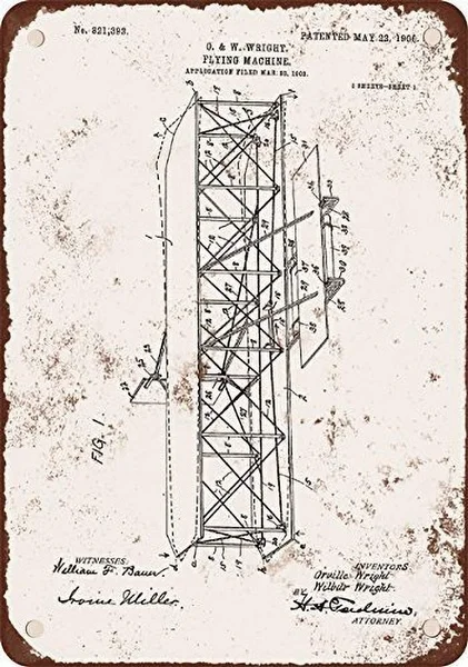 

Летающая машина, патент, жестяной знак, художественное настенное украшение, винтажный алюминиевый Ретро металлический знак, железная живоп...