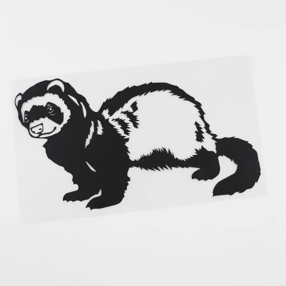 

Personalized Car Stickers High Quality Ferret Wild Animals Vinyl Car Sticker Black/Silver Car Decal 16X10CM