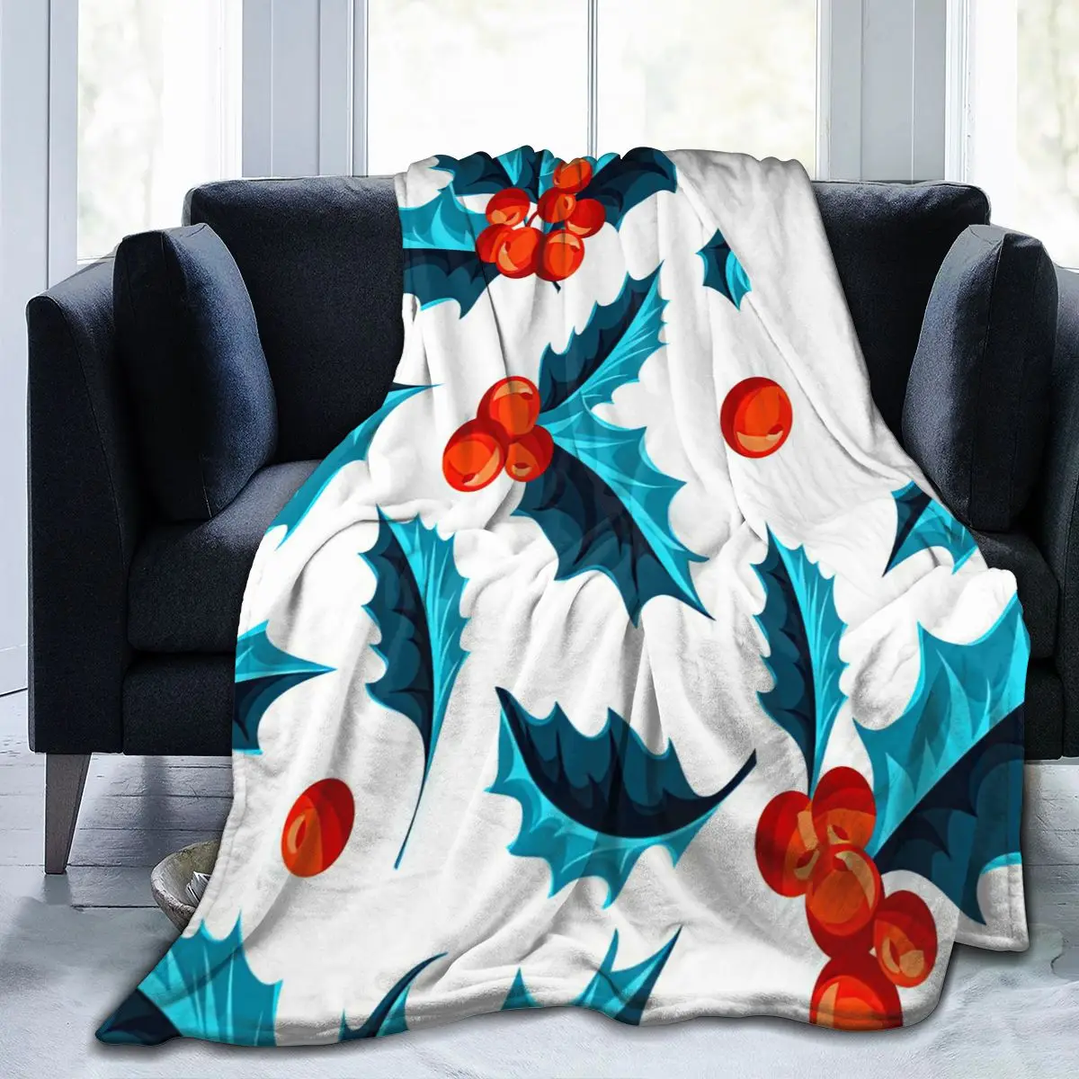 

Feather Leafs Metal Ultra Soft Blanket Plaid Puzzle Sublimation Cartoon Bedding Flannel Children's and Adult Bedroom Decor
