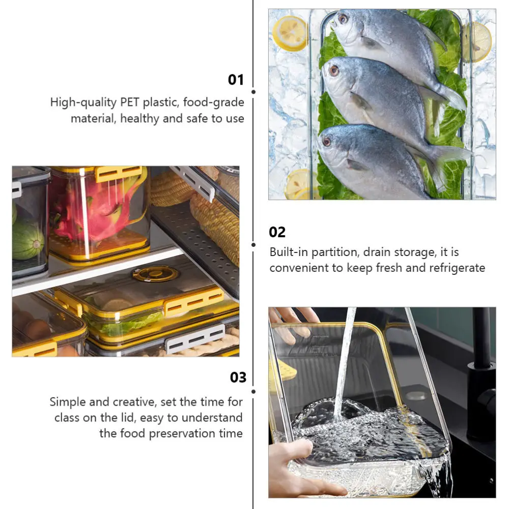 

1Pc Kitchen Food Box Household Practical Preservation Box Fridge Fresh Box