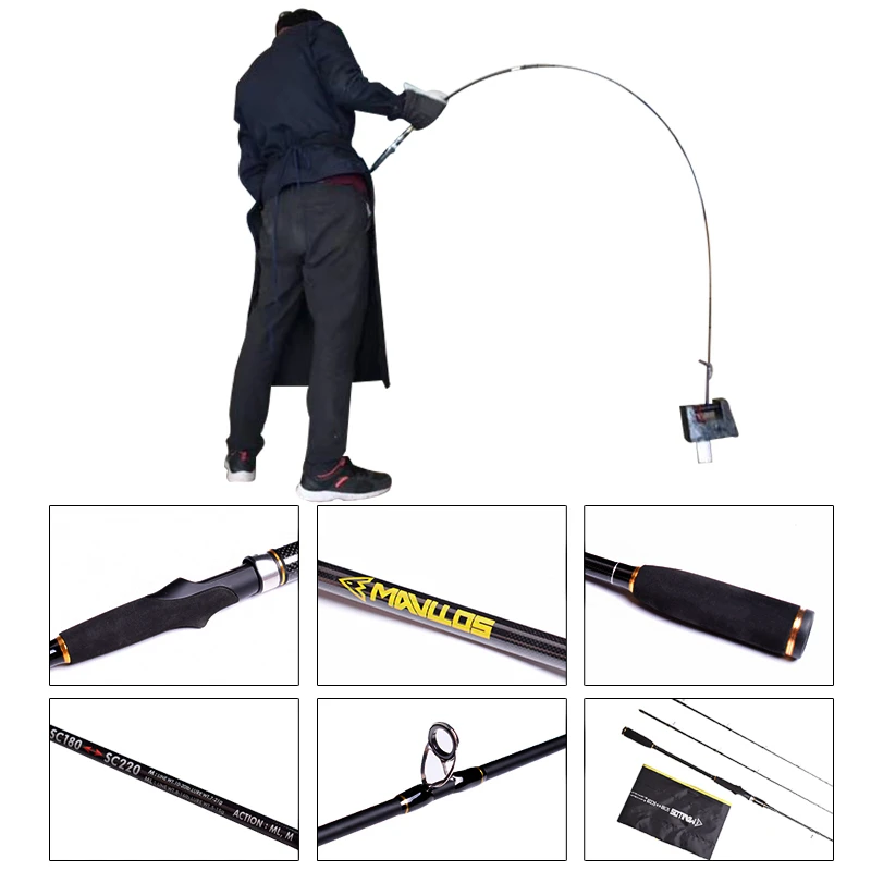 Mavllos быстрая универсальная телескопическая удочка Спиннинг литье 1 8 м/2 2 м