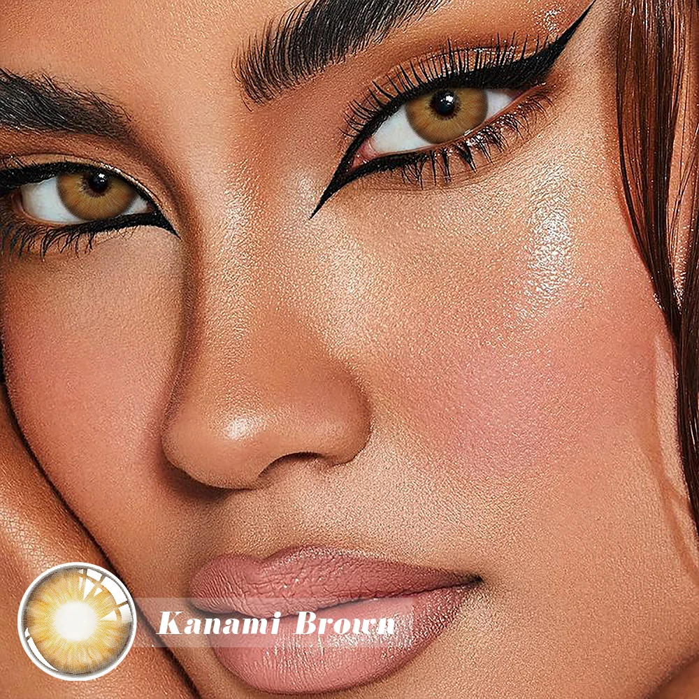 freshlady 1 pair color contact lenses for eyes brown soft yearly use lens beautiful pupils new pattern with contact lens case free global shipping