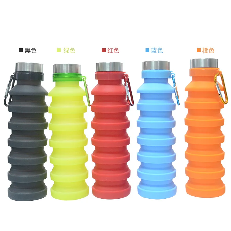 

550ml creative folding silicone water bottle student portable sports kettle children's mountaineering travel cup water bottle