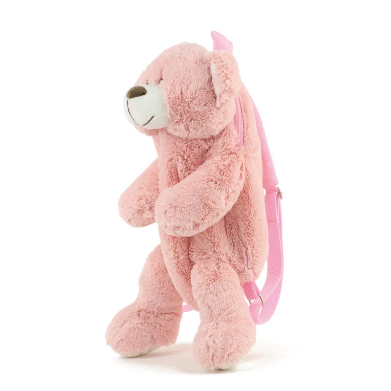 Плюшевые рюкзаки для взрослых с розовым мишкой 39 см плюшевая сумка