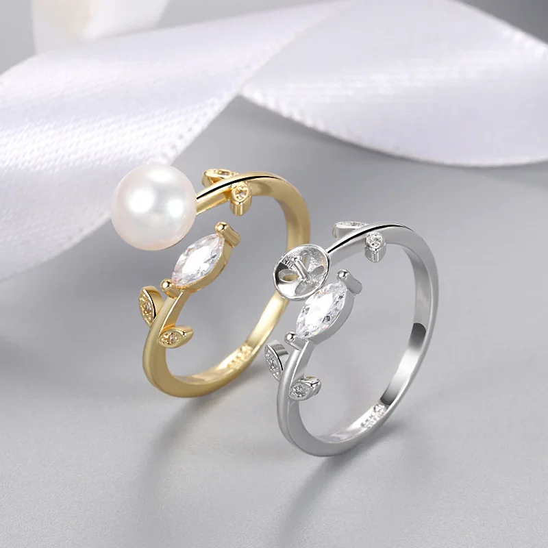 

Simple Pearl Crystal Ring Fashion women Adjustable Opening Silver/gold Color Ring Elegant Ladies Cocktail Party Jewelry