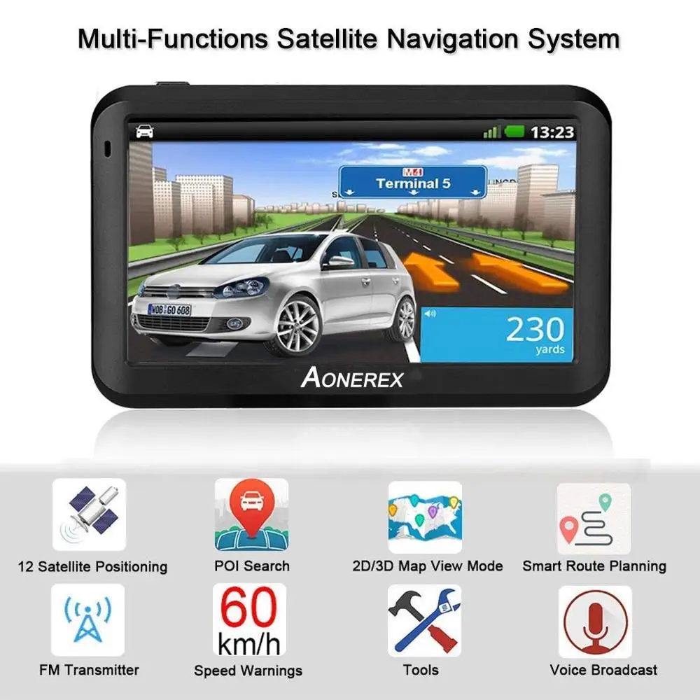 Gps навигация 5 дюймовый ЖК экран навигационное устройство спутниковый gps