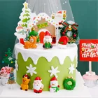 Рождественское украшение, топпер для торта, рождественские украшения, Санта-Клаус, снеговик, олень, Рождественский венок, Cakecup, новогодний торт 2022, Рождество