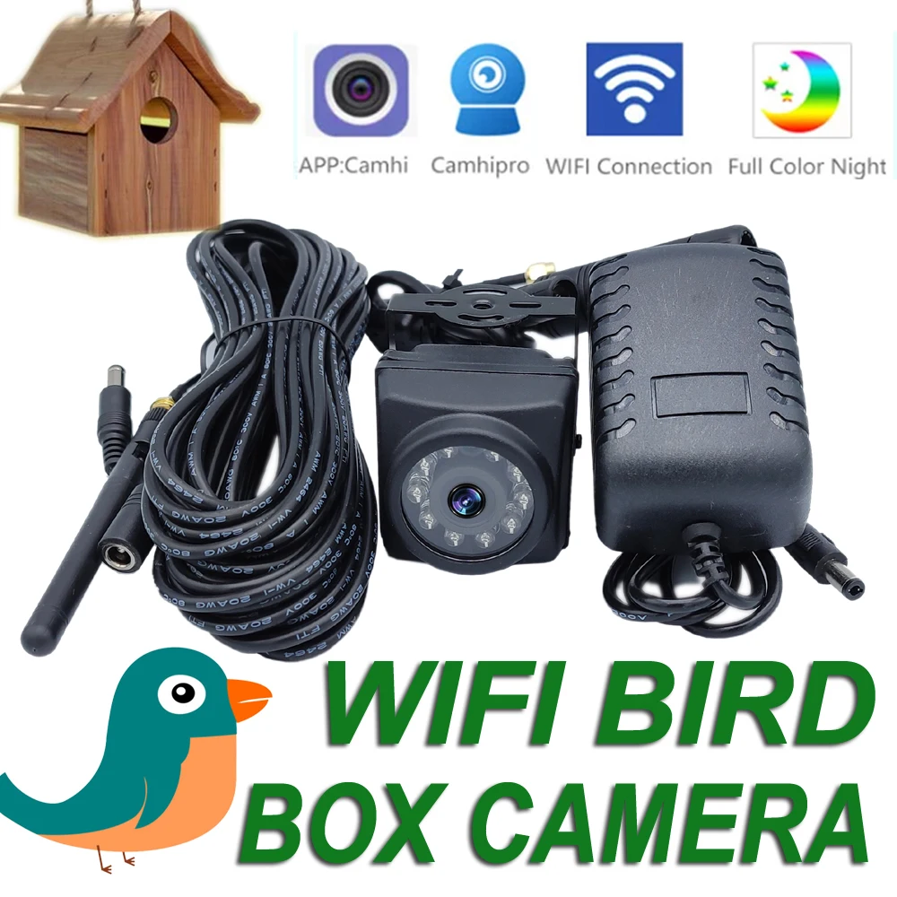 WIFI BIRD BOX CAMERA 5MP 2MP Mini Waterproof IR Night Vision IPC Suit KIT Watch Live or Recorded Footage of Nesting Birds Using