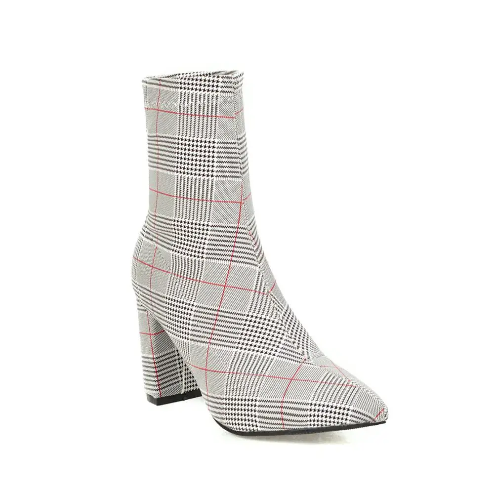 Новинка 2020 женская обувь ботильоны на высоком каблуке без застежки зимние